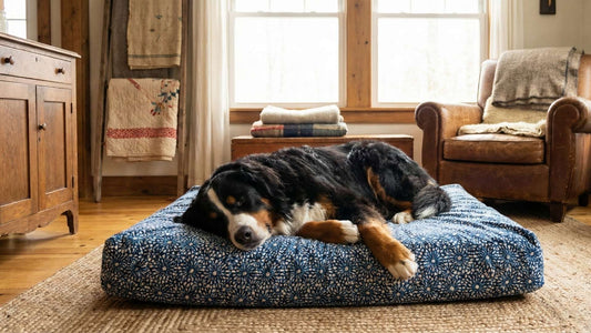 washable dog bed cover on large dog bed